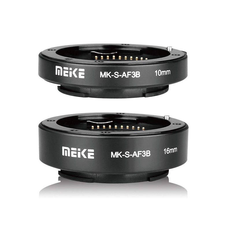 MEIKE MK-S-AF3B Plastic Auto Focus Macro Extension Tube Adapter Ring 10mm 16mm for Sony E-Mount FE-Mount Mirrorless Camera A7 A7M2 NEX3 MEX5 NEX6 NEX7 A5000 A6000 A6300 A6500 A9 etc (S-AF-3B) - Image 2